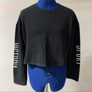 Victoria’s Secret black long sleeve crop top size XS